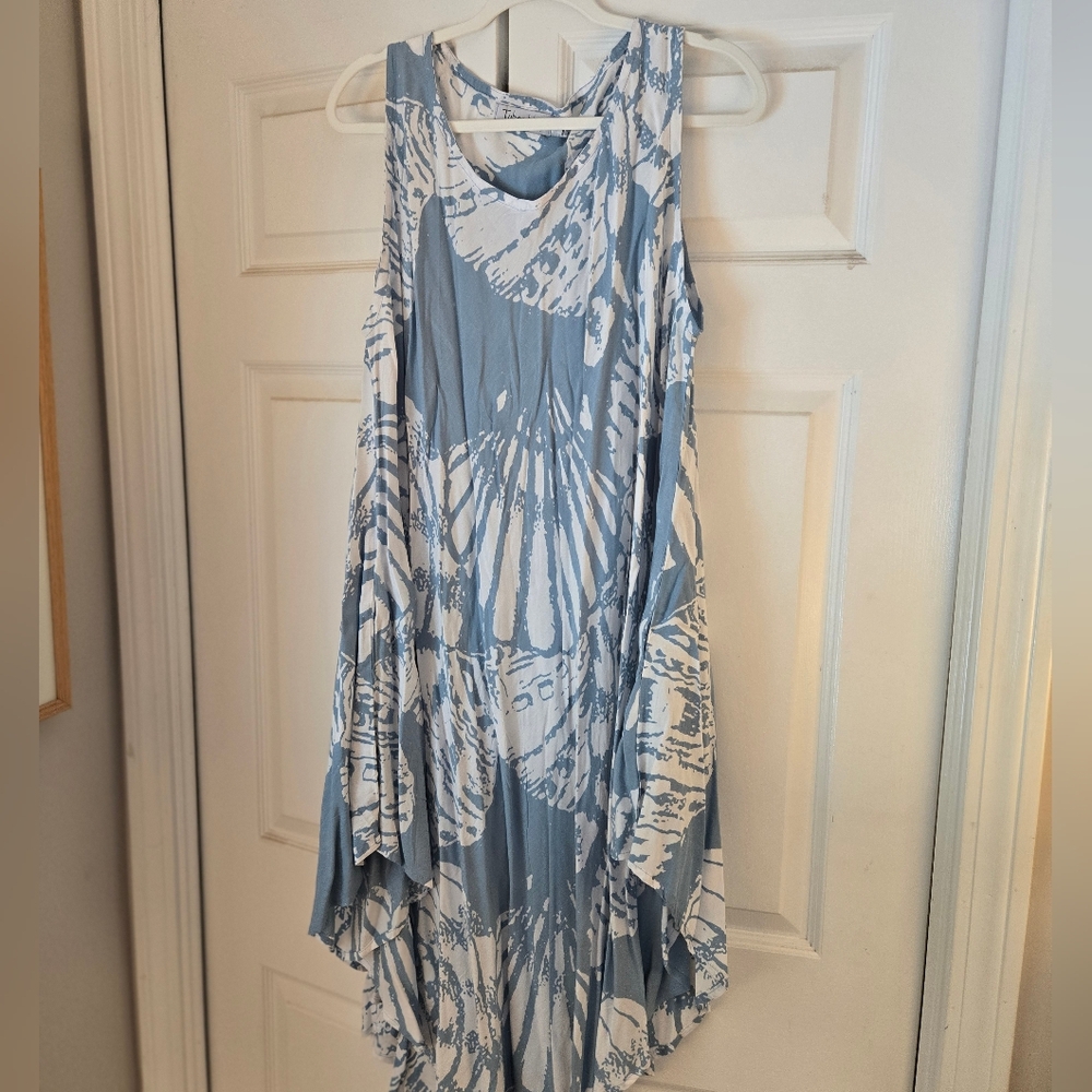 Blue and white sundress